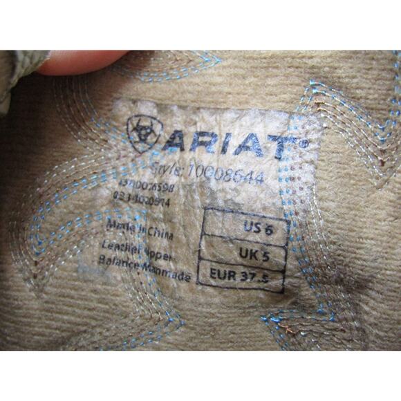 Ariat Mens Size 6 D Brown Suede Leather Buckaroo Cowboy Western Boots